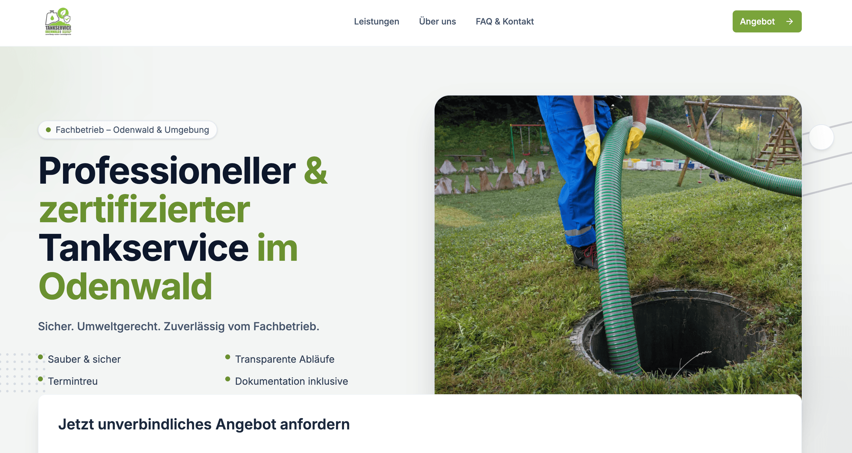 Website-Referenz eines regionalen Fachbetriebs